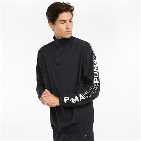 PUMA 1/2 Zip Woven Men's Training Jacket, Puma Black, extralarge-IND