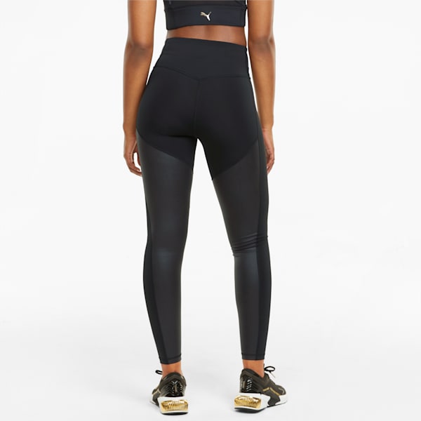 Moto High Waist Women's Full Slim Tights, Puma Black