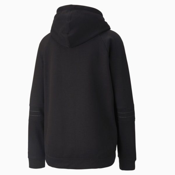Moto Relaxed Fit Women's Hoodie, Puma Black, extralarge-AUS