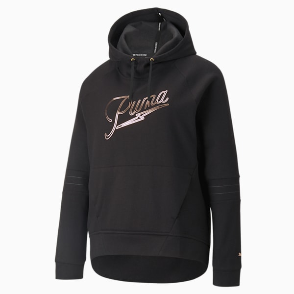 Moto Relaxed Fit Women's Hoodie, Puma Black, extralarge-AUS