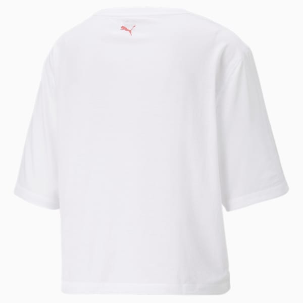 Perforated Moto Boxy Relaxed Fit Women's Loose T-Shirt, Puma White, extralarge-IND