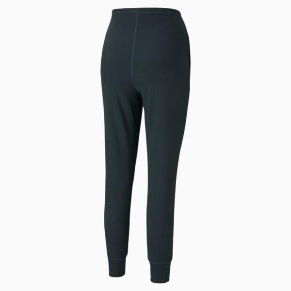EXHALE High Waist Regular Fit Women's Ribbed Jogger, Midnight Green, extralarge-IND