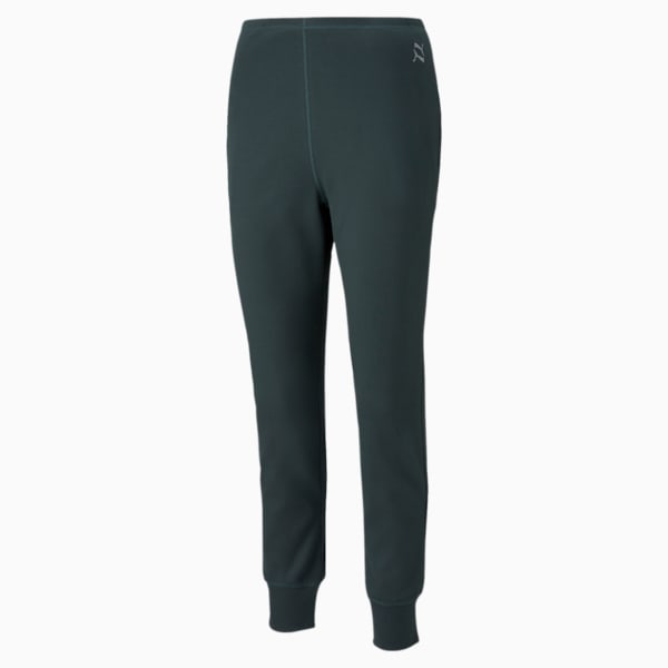 EXHALE High Waist Regular Fit Women's Ribbed Jogger, Midnight Green, extralarge-IND