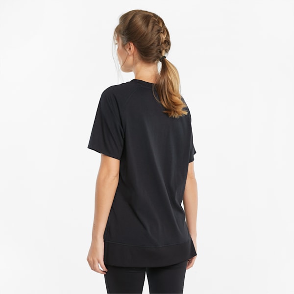 STUDIO Relaxed Ribbed Trim Women's Training Tee, Puma Black, extralarge