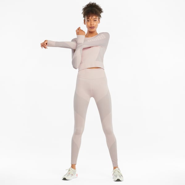 Seamless Fitted Women's Training Slim T-Shirt, Lotus-High Rise, extralarge-IND