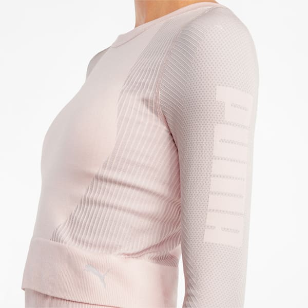 Seamless Fitted Women's Training Slim T-Shirt, Lotus-High Rise, extralarge-IND