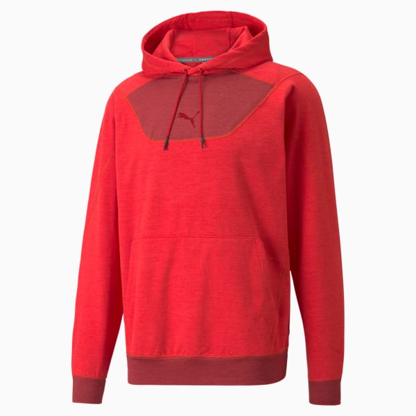 CLOUDSPUN Men's Training Hoodie, High Risk Red-Intense Red Heather, extralarge