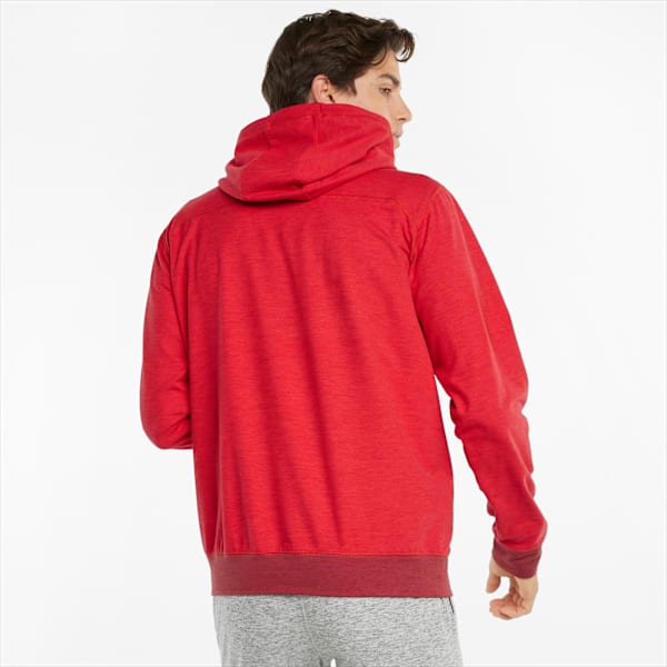 CLOUDSPUN Men's Training Hoodie, High Risk Red-Intense Red Heather, extralarge