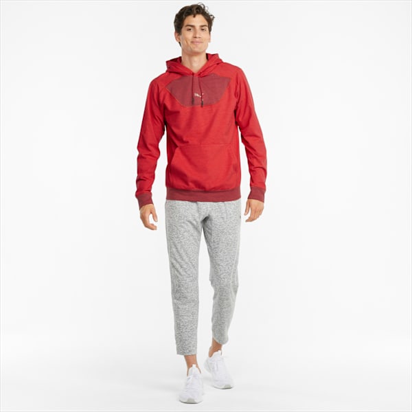 CLOUDSPUN Men's Training Hoodie, High Risk Red-Intense Red Heather, extralarge