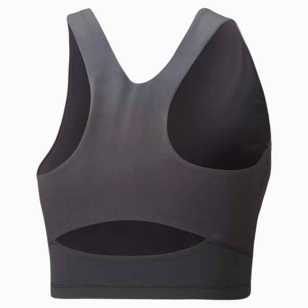 Studio Ombre Racerback Women's Performance Crop Top, Puma Black-Asphalt-ombre print, extralarge-IND