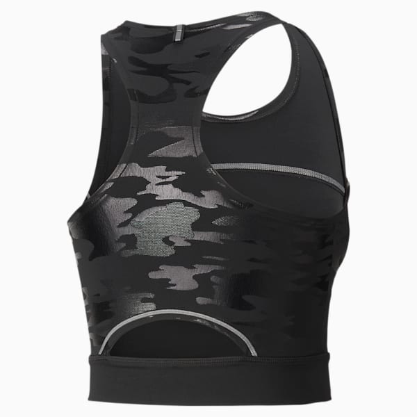 Run High Shine Cropped Women's Running Tank Top, Puma Black, extralarge