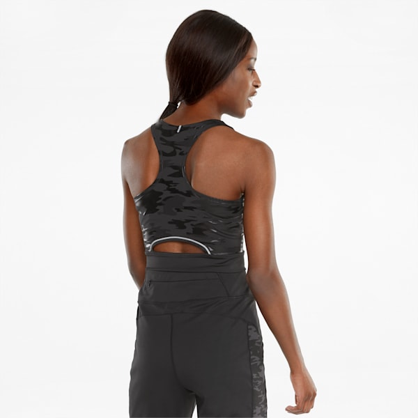 Run High Shine Cropped Women's Running Tank Top, Puma Black, extralarge