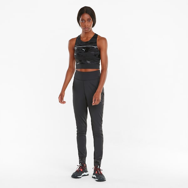 Run High Shine Cropped Women's Running Tank Top, Puma Black, extralarge