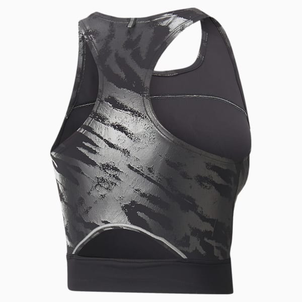 High Shine Cropped Women's Running Tank Top, Puma Black-AOP Q1