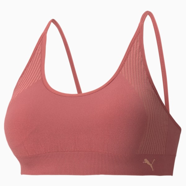 PUMA Strappy Seamless Women's Bra, Mauvewood-Peach Parfait, extralarge-IND