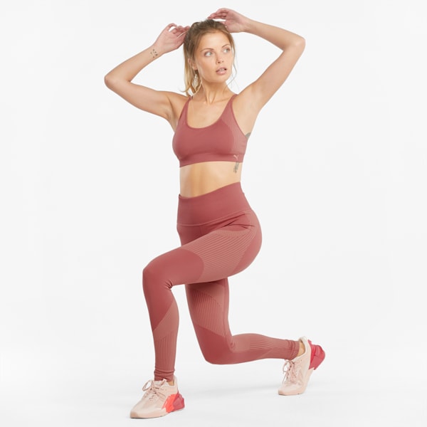 PUMA Strappy Seamless Women's Bra, Mauvewood-Peach Parfait, extralarge-IND