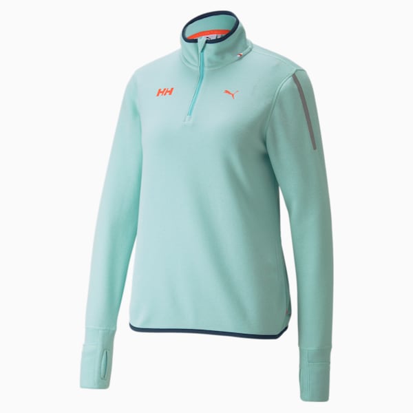 PUMA x HELLY HANSEN Quarter-Zip Women's Running Pullover, Eggshell Blue, extralarge