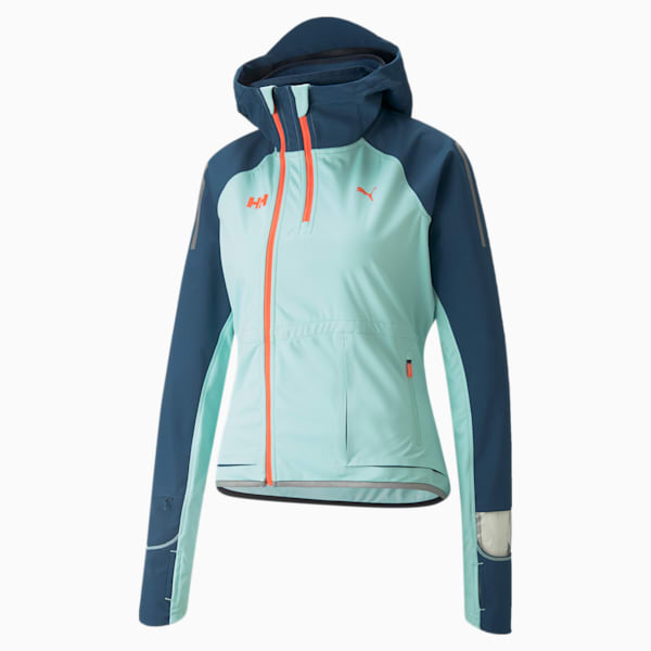 PUMA x HELLY HANSEN Women's Running Jacket, Eggshell Blue-Intense Blue, extralarge