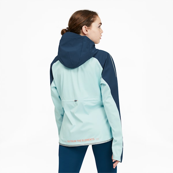 PUMA x HELLY HANSEN Women's Running Jacket, Eggshell Blue-Intense Blue, extralarge