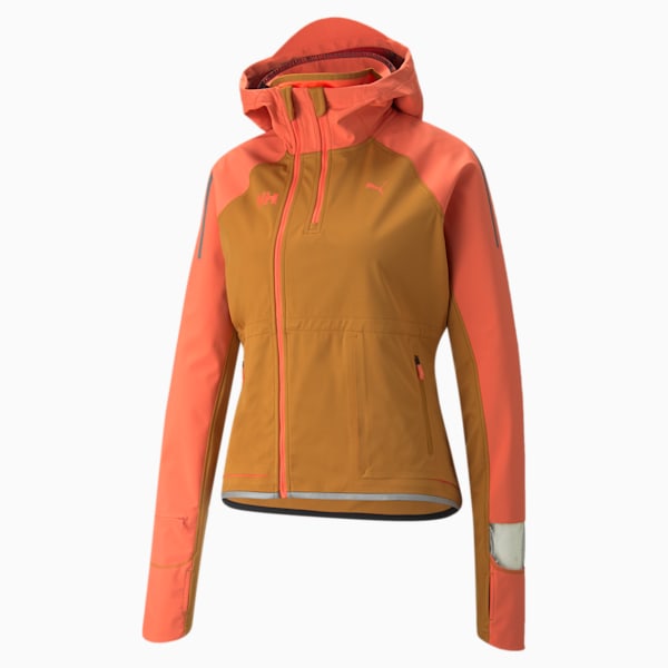 PUMA x HELLY HANSEN Women's Running Jacket, Cathay Spice-Hot Coral, extralarge