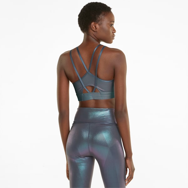 Soutien-gorge sport imprimé, intensité moyenne, femme, Ardoise foncé-imprimé irisé