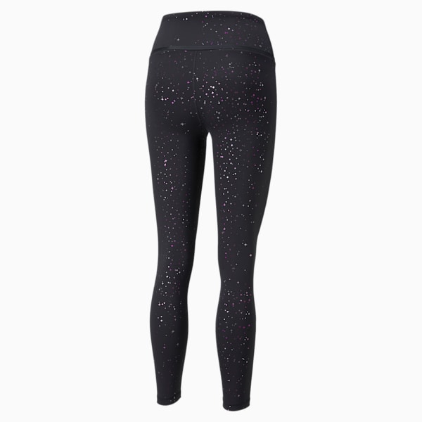 High Waist Printed 7/8 Women's Training Leggings, Puma Black-Stardust print, extralarge