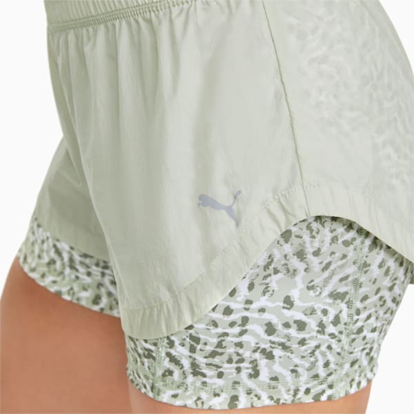 Run Marathon Sheer Woven 2-in-1 Women's Running Shorts, Spring Moss, extralarge