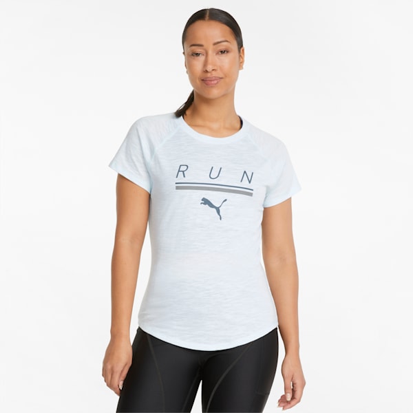 5K Logo Short Sleeve Women's Running Tee, Nitro Blue
