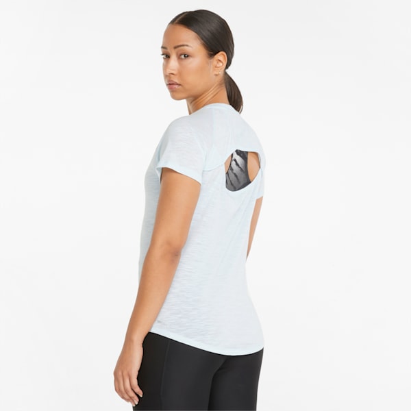 Playera para correr de manga corta con logotipo 5K para mujer, Nitro Blue, extralarge