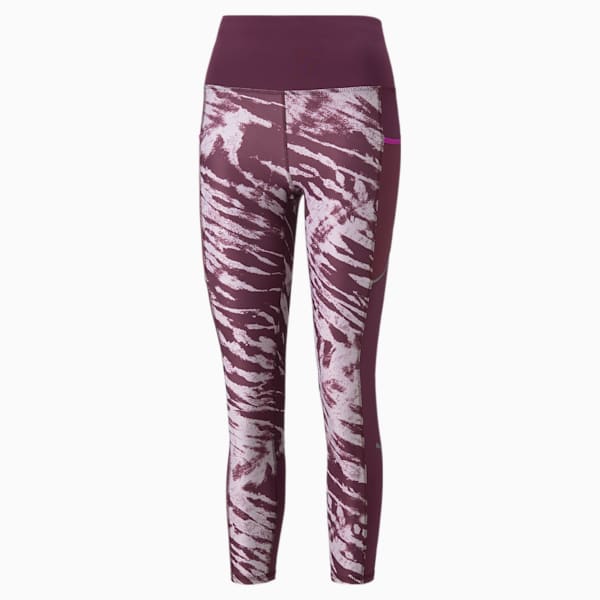 Leggings para correr 7/8 de tiro alto con gráfico 5K para mujer, Grape Wine, extralarge