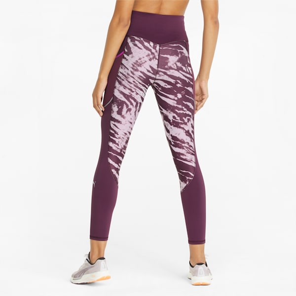 5K Graphic High Waist 7/8 Women's Running Leggings, Grape Wine, extralarge