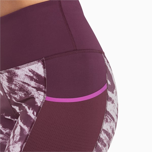 Leggings para correr 7/8 de tiro alto con gráfico 5K para mujer, Grape Wine, extralarge