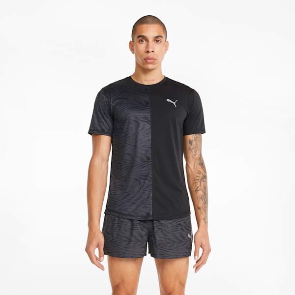 Graphic Short Sleeve Men's Running Tee, Puma Black, extralarge