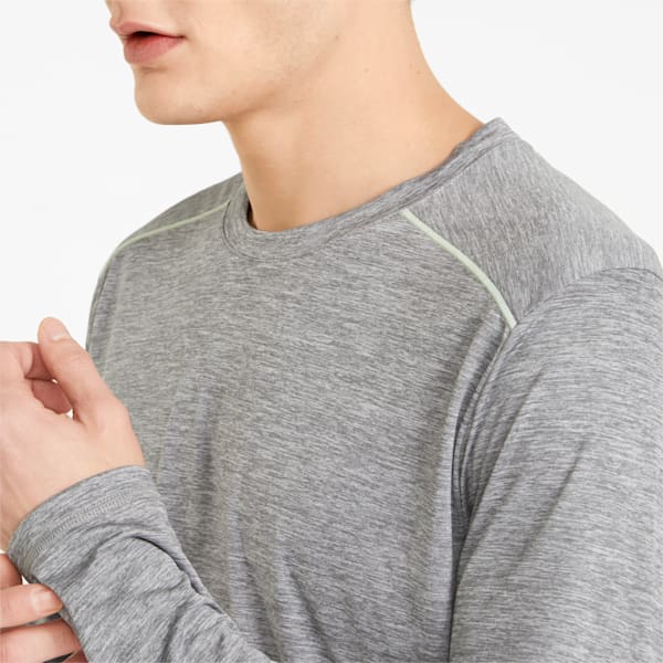 Run Long Sleeve Men's Running T-Shirt, Medium Gray Heather, extralarge-IND