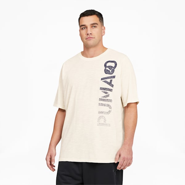 Performamce Men's Graphic Tee BT, Ivory Glow-Peacoat, extralarge