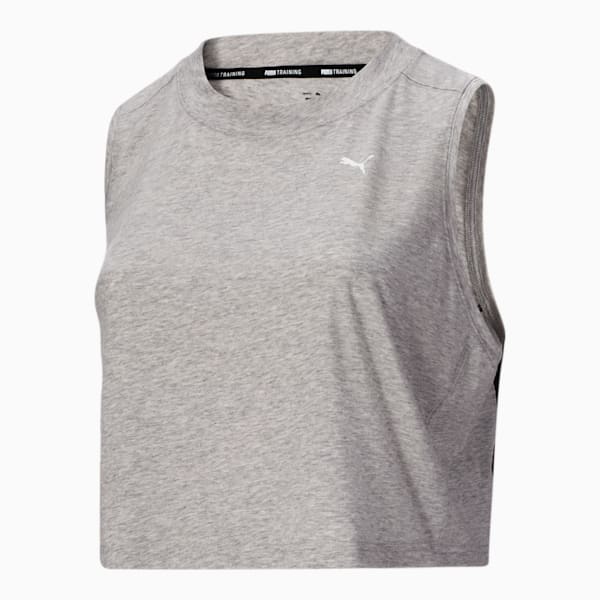 Train Logo Women's Crop Muscle Tank PL, Light Gray Heather, extralarge