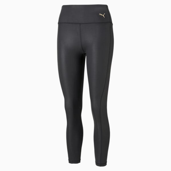 Moto High Waist 7/8 Women's Tights, Puma Black-Gold, extralarge