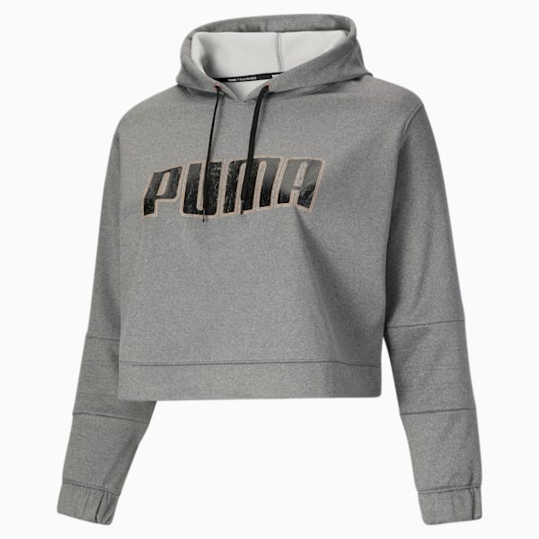 Moto Women's Pullover Hoodie PL, Medium Gray Heather-Rose Gold, extralarge