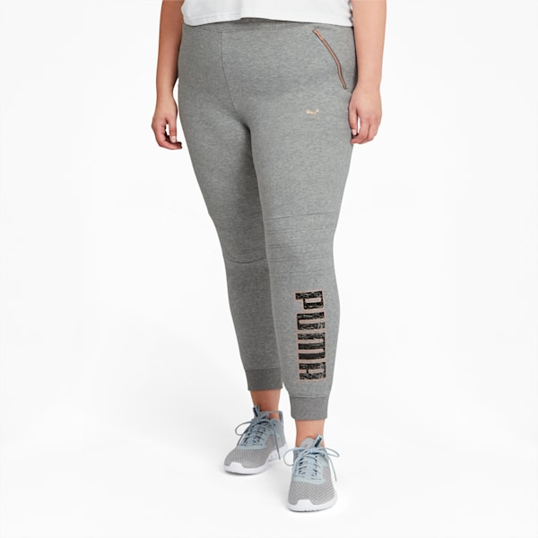 Moto Women's Training Joggers PL, Medium Gray Heather-Rose Gold, extralarge