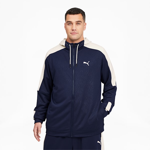 Train Activate Full-Zip Men's Hoodie BT, Peacoat-Ivory Glow, extralarge