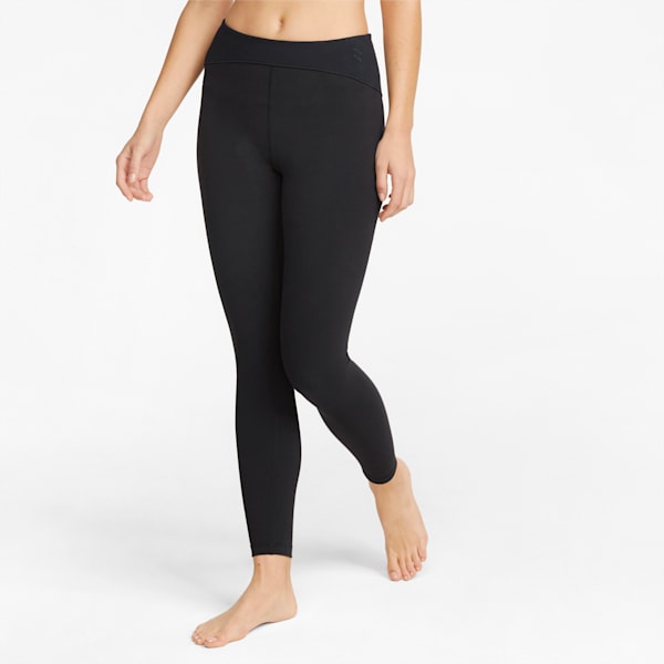 Exhale Ribbed Detail Women's Training Leggings, Puma Black, extralarge