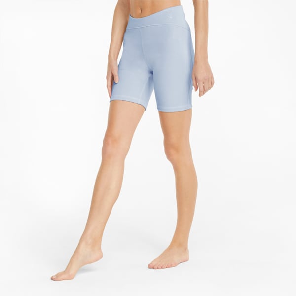 Exhale Rib Women's Training Tight Shorts, Arctic Ice