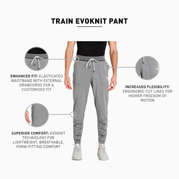evoKNIT Men's Training Pants, Puma Black Heather