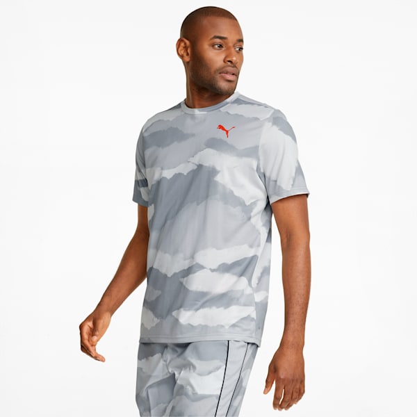 Printed Men's Training Tee, Harbor Mist-AOP, extralarge