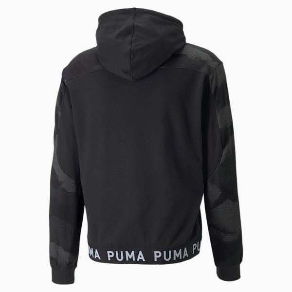 Sudadera con capucha para entrenar con estampado para hombre, Puma Black, extralarge