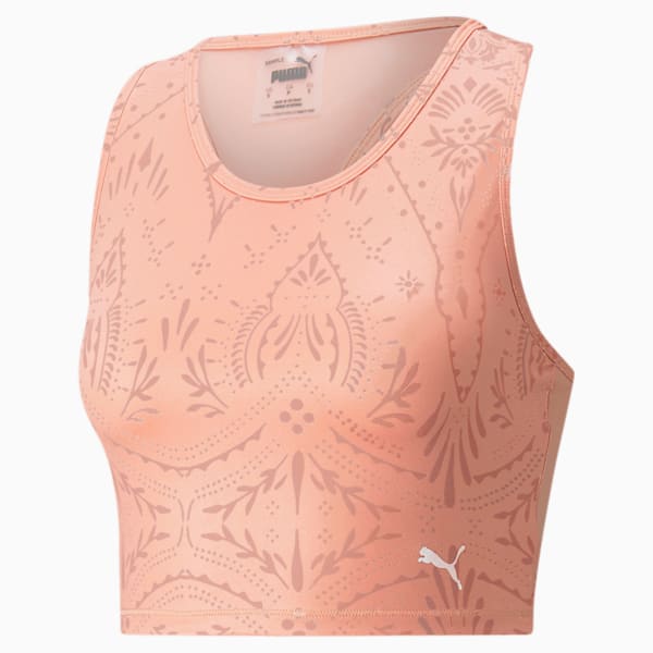 Studio Printed Cropped Women's Training Tank Top, Rosette