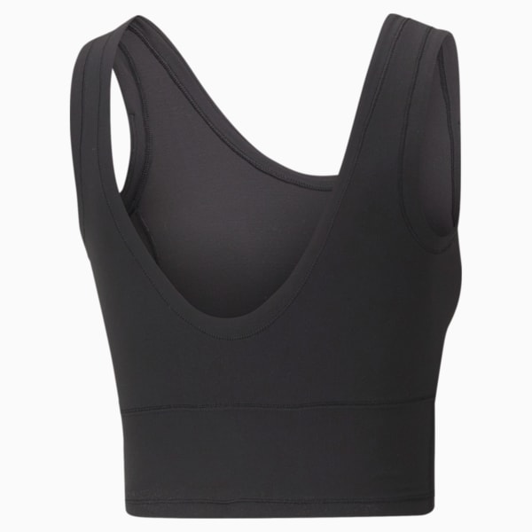 Playera sin mangas corta de entrenamiento para mujeres Studio Yogini Luxe, Puma Black, extralarge