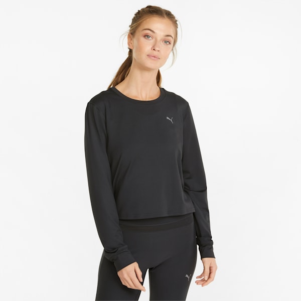 Studio Yogini Trend Women's Regular Fit Training Sweatshirt, Puma Black, extralarge-IND