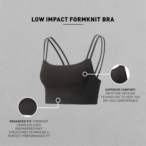 FormKnit Low Impact Women's Training Bra, Puma Black, extralarge-IND