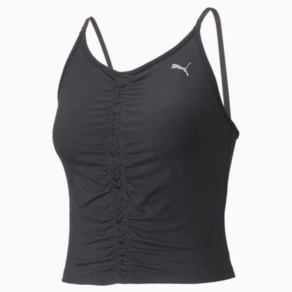 Studio Foundation Ruched Women's Slim Fit Tank Top, Puma Black, extralarge-IND